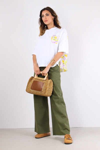 Pantalone Cotone Gamba Larga Militare