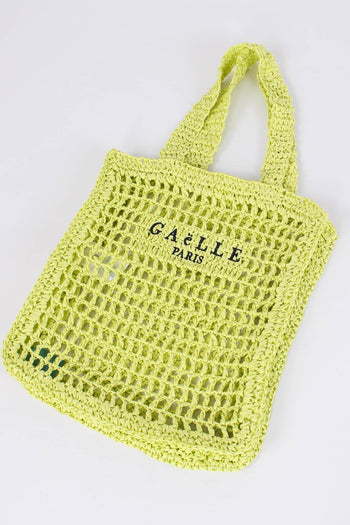 Shopping Rafia Logo Ricamo Lime - 2