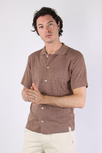 Camicia Mc Traforata Tabacco - 3