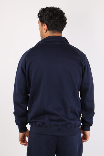 Felpa Zip Collo In Piedi Blu - 5