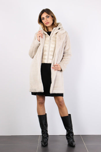 Cappotto Ecopelliccia Piuma Crystal Grey - 4