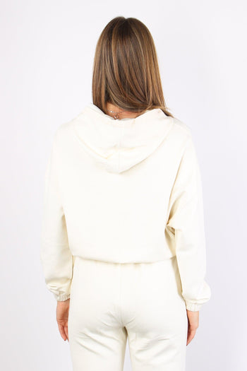 Felpa Corta Zip Modal Off White - 3