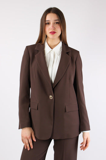 Lasty Giacca Fluida Monopetto Chocolate - 2