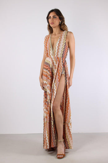 Abito Lungo Jacquard Terra - 3