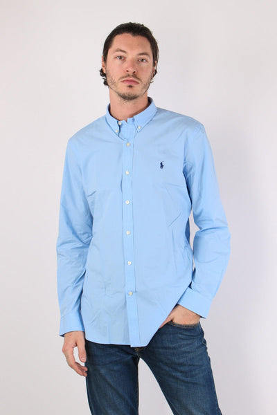 Camicia Slim Stretch Popeline Austin Blue