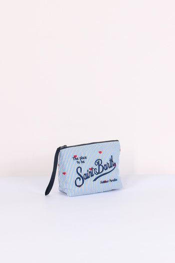 Aline Pochette Cotone Righe Bianco/azzurro - 5