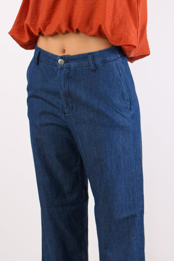 Pantalone Chambray Gamba Dritt Denim - 6