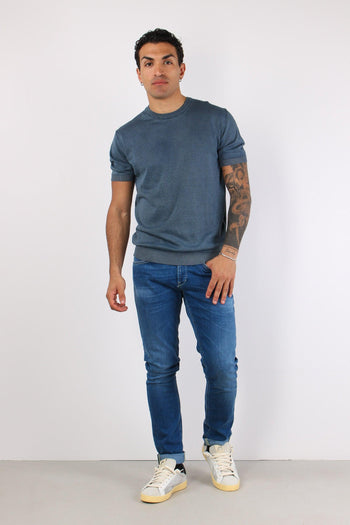 T-shirt Girocollo Basica Night Blue - 5