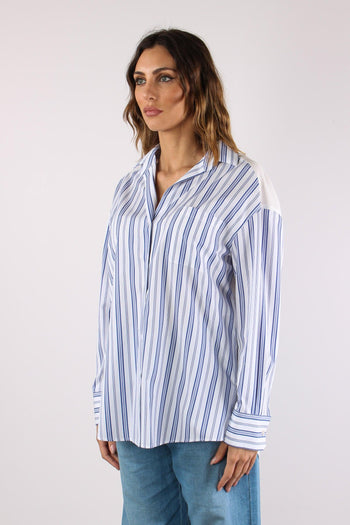 Tessile Camicia Cotone Riga Azzurro/bianco - 3