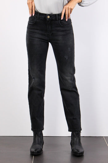 Jeans Gamba Dritta Rotture Nero Wash - 6