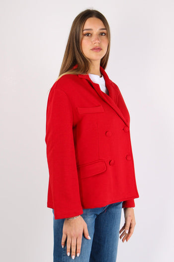 Giacca Doppiopetto Squadrata F Rosso - 7