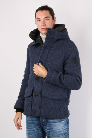 Cappotto Lana Boucle Navy Blue - 4