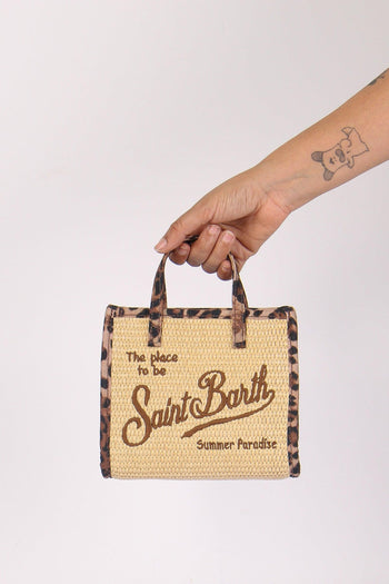 Vivian Mini Paglia Profilo Contrasto Beige/leopard - 7