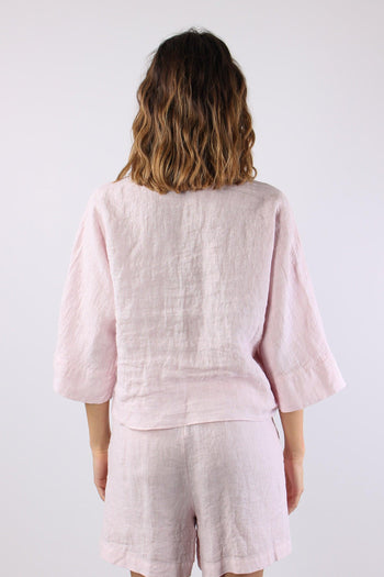 Camicia Cropped Manica 3/4 Rosa - 4