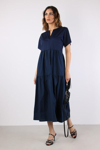 Capsula Abito Maglia Cotone Blu