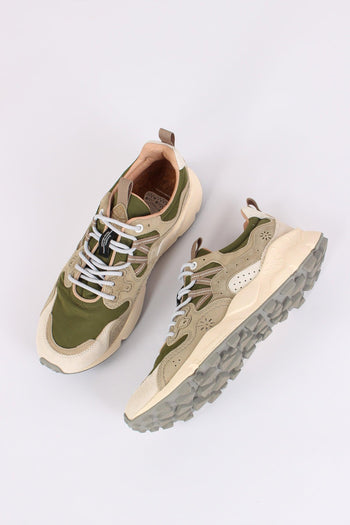 Sneakers Yamano Suede Nylon Off White/green - 2