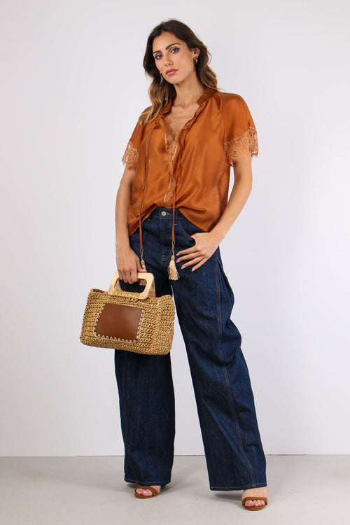 Casacca Mussola Inserto Pizzo Bruciato