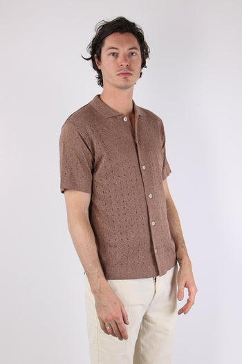 Camicia Mc Traforata Tabacco - 6