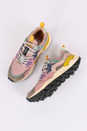 Sneakers Yamano Suede Nylon Grey/pink - 2