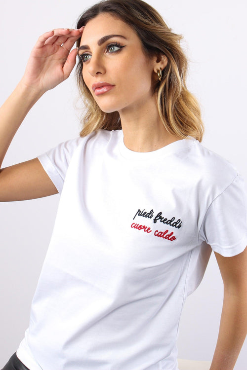 T-shirt Ricamo Piedi Freddi C Bianco - 2