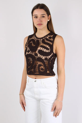 Eruzione Top Macrame Marrone Java - 6