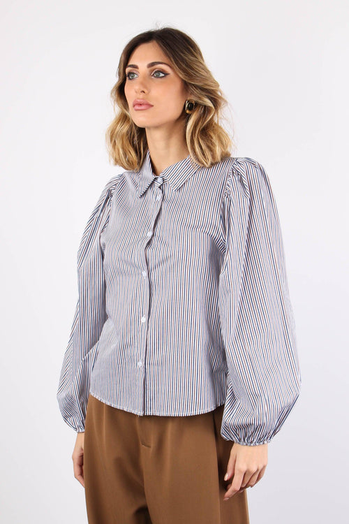 Camicia Manica Sbuffo Azzurro/bianco - 2