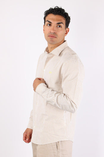 Camicia Fancy Riga Beige/bianco - 7