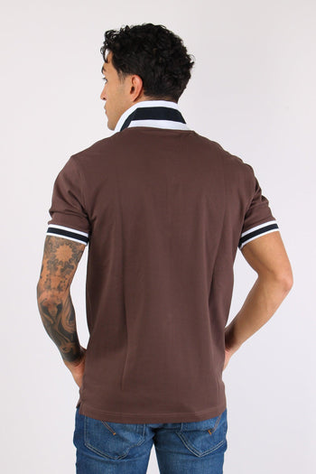 Polo Collo Bicolor Marrone - 4