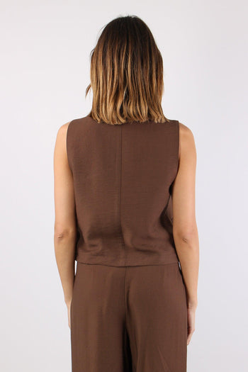 Gilet Abbottonatura Asimmetric Moro - 4