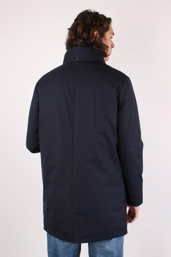 Cappotto Lana Interno Piuma Blu - 3