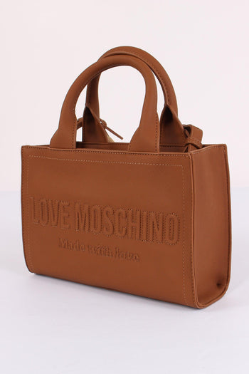 Mini Shopping Rigida Lettering Cuoio - 5