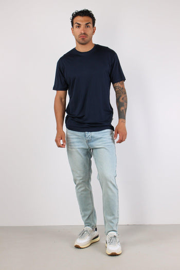 T-shirt Tencel Blu Navy - 2