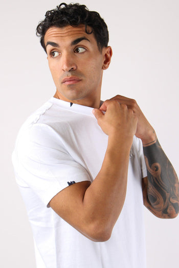 T-shirt Logo Patch Bianco - 8