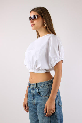 Camicia Cropped Elastico Bianco - 3