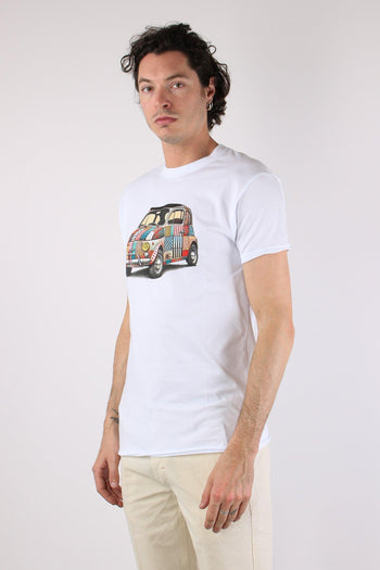 T-shirt Patch Fiat 500 Bianco - 3
