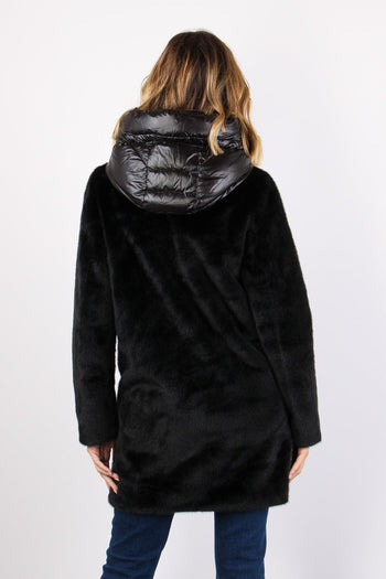 Cappotto Ecopelliccia Piuma Black - 3