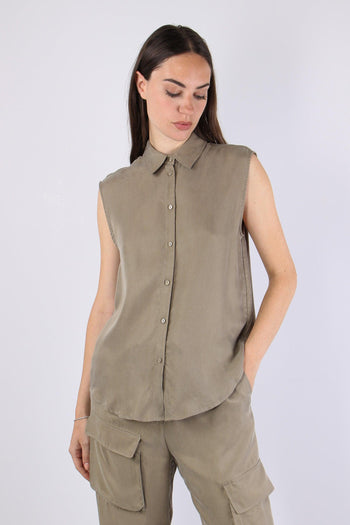 Camicia Smanicata Spalline Oil - 2