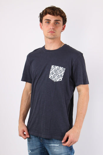 T-shirt Taschino Stampa Etnica Navy - 4