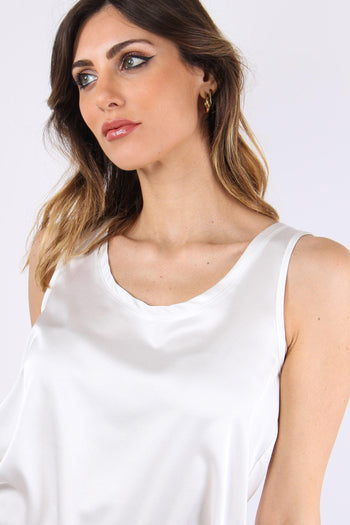 Canotta Effetto Raso Panna - 6