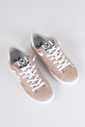 Sneakers Low Inserto Pizzo Marrone/bianco - 5