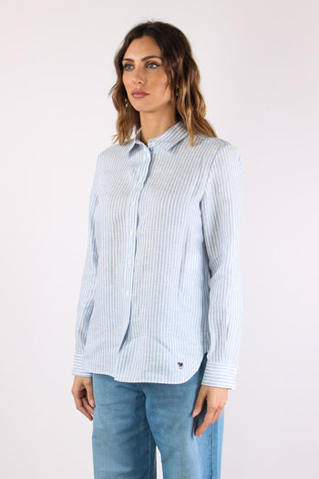 Giurato Camicia Lino Riga Off White - 3