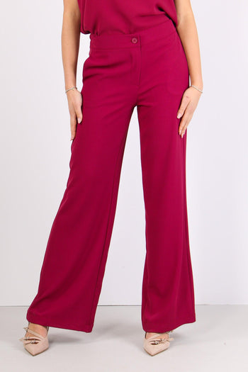 Pantalone Gamba Dritta Fluido Sangria - 2