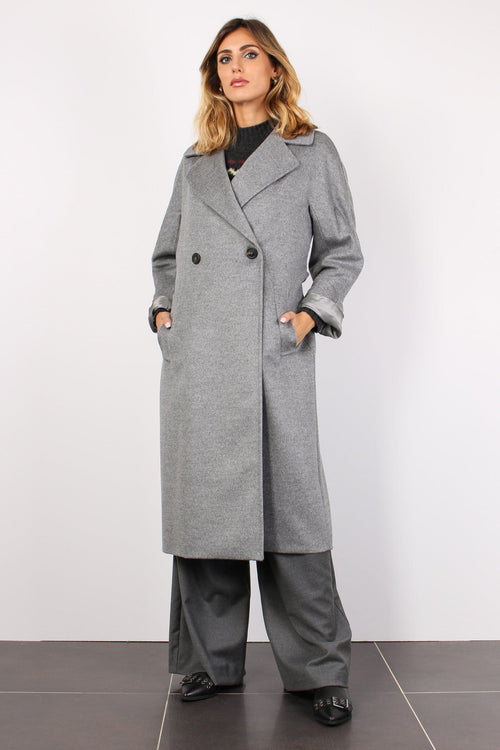 Resina Cappotto Lungo Cintur Grigio Chiaro - 2