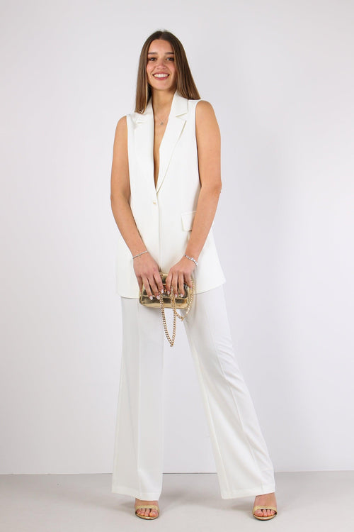 Pantalone Gamba Dritta Bianco