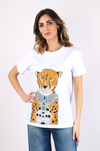 T-shirt Stampa Tigre Bianco Ottico - 2