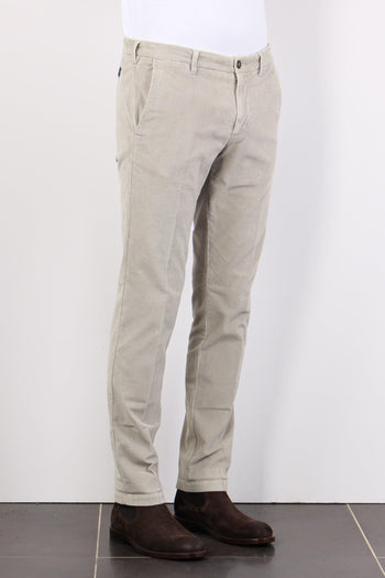 Pantalone Chino Velluto Grigio Perla - 4