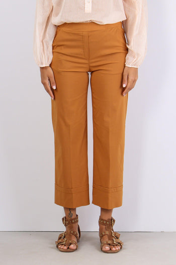 Pantalone Cropped Risvolto Coccio - 2