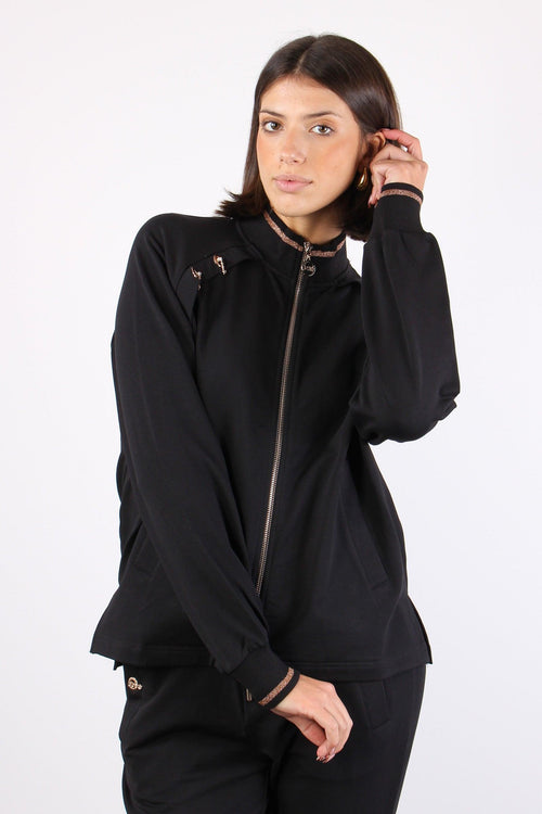 Maglia Zip Clip Logo Nero - 2