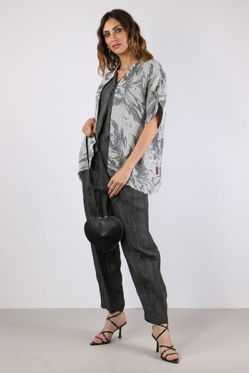 Giacca Kimono Frange Fantasia Sabbia/canna Fucile - 2