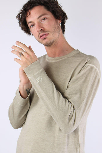 Maglia Doppia Tintura Effetto Lino Cement - 4